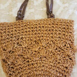 Vintage Orange Straw Bag